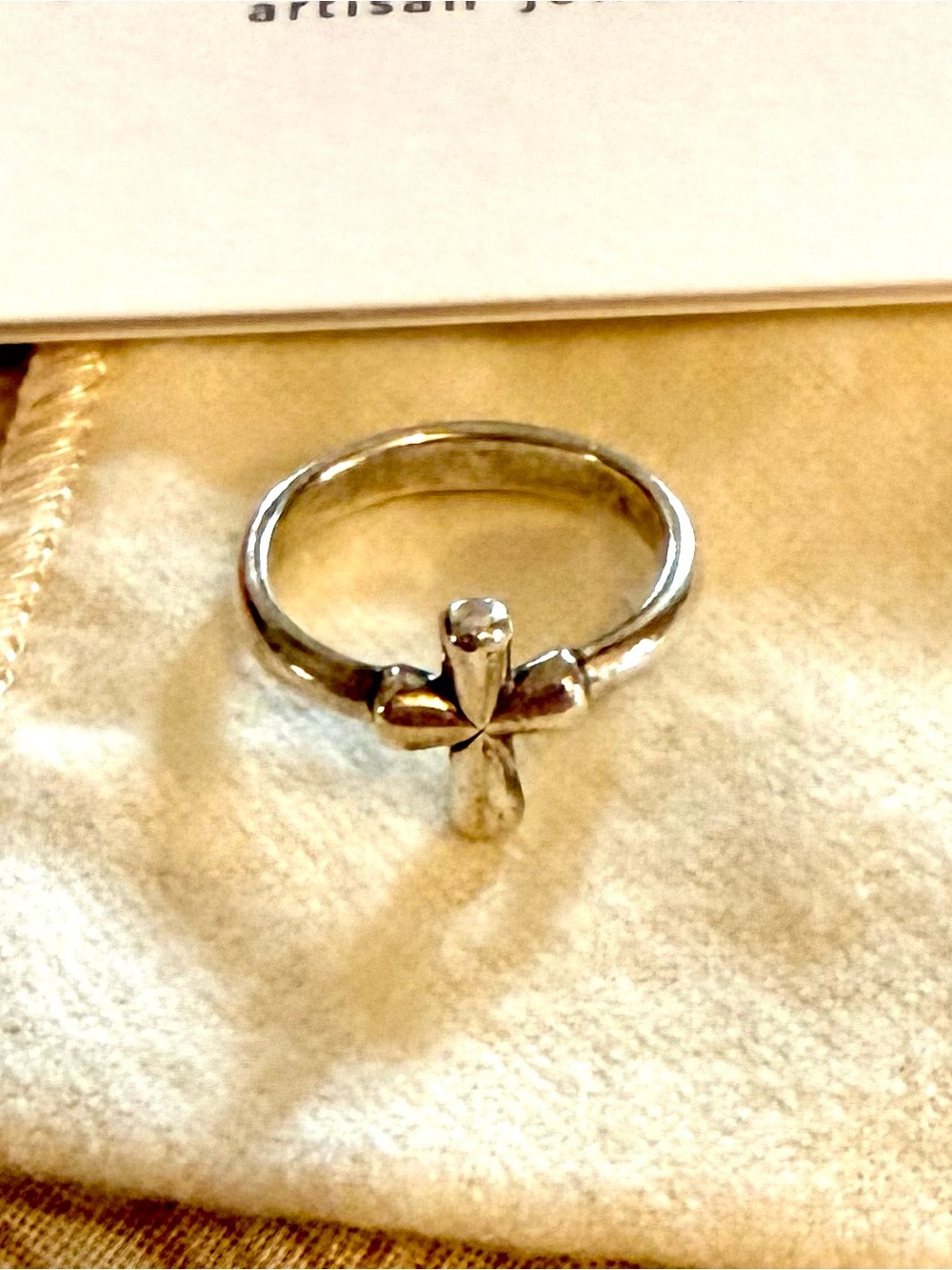 James Avery Retired St. Teresa Cross Ring crafted in sterling silver